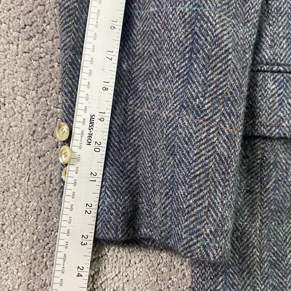 Vintage Evan Picone Herringbone Tweed Blazer Sport Coat Men's 42R Fits 40S Gray - Picture 14 of 16